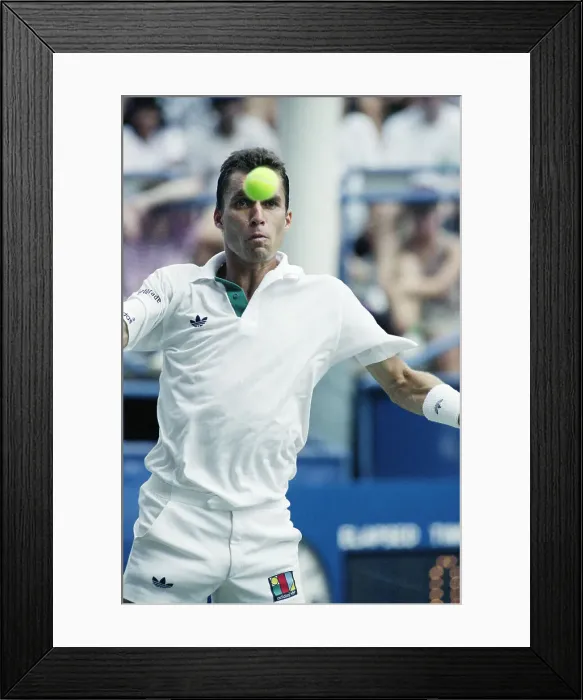 Framed Print : Ivan Lendl Hitting Tennis Ball