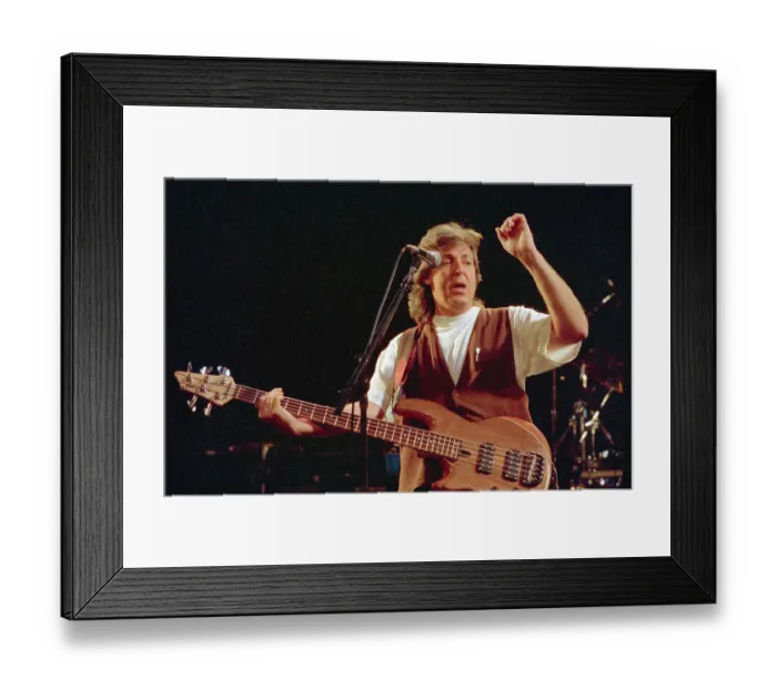 Framed Print : Paul McCartney Playing at News Conference Framed Print : Paul McCartney Playing at News Conference