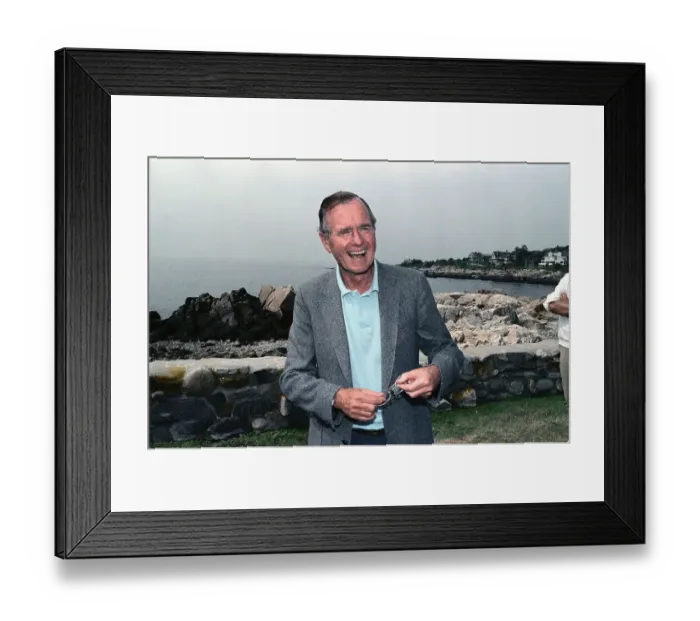 Framed Print : President Bush Smiling at Press Conference Framed Print : President Bush Smiling at Press Conference