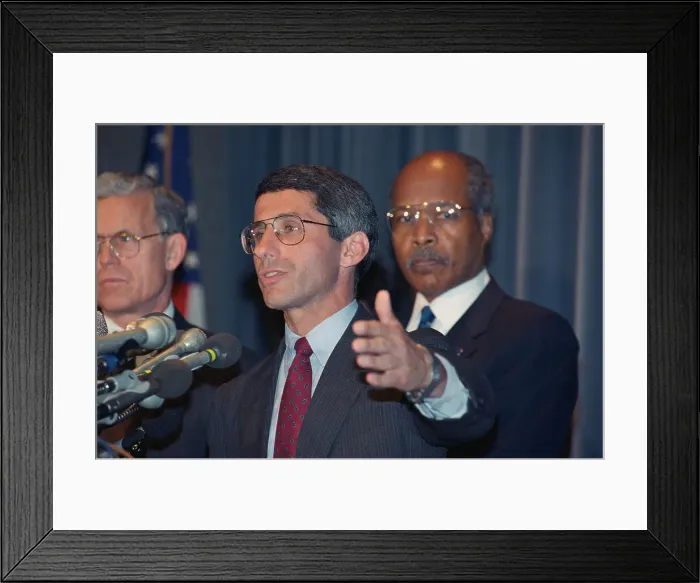 Framed Print : Anthony Fauci Discussing Drug AZT