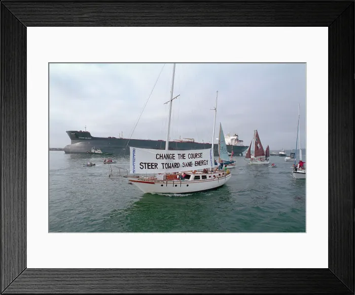 Framed Print : Greenpeace Boat Escorting Exxon Valdez Framed Print : Greenpeace Boat Escorting Exxon Valdez