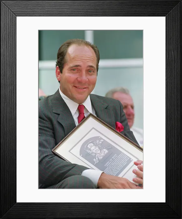 Framed Print : Johnny Bench Smiles W / Hall Of Fame Plaqu Framed Print : Johnny Bench Smiles W / Hall Of Fame Plaqu