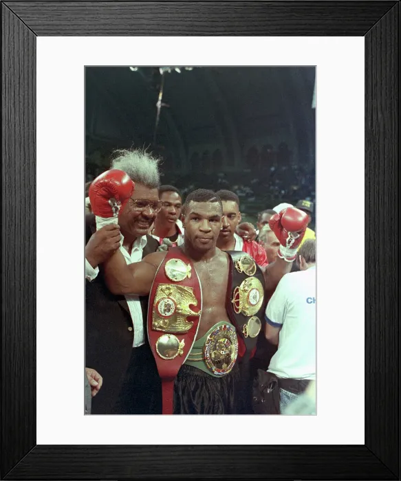 Framed Print : Mike Tyson Cheering with Arms Raised Framed Print : Mike Tyson Cheering with Arms Raised