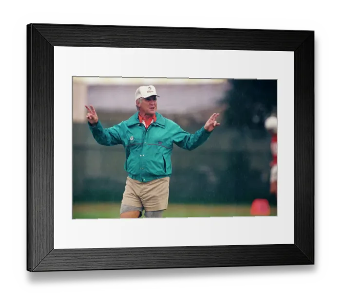Framed Print : Miami Dolphins Coach Don Shula Conducting Practice Framed Print : Miami Dolphins Coach Don Shula Conducting Practice
