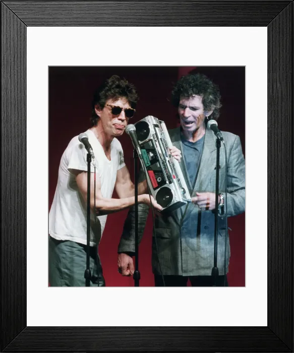 Framed Print : Mick Jagger and Keith Richards with Boom Box Framed Print : Mick Jagger and Keith Richards with Boom Box