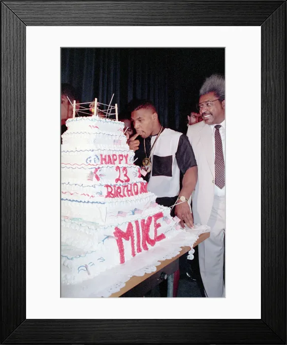 Framed Print : Mike Tyson Tastes Finger, Birthday Cake Frosting Framed Print : Mike Tyson Tastes Finger, Birthday Cake Frosting