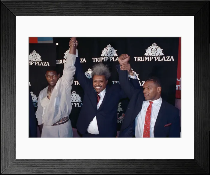 Framed Print : Don King Raising Arms of Boxers Framed Print : Don King Raising Arms of Boxers