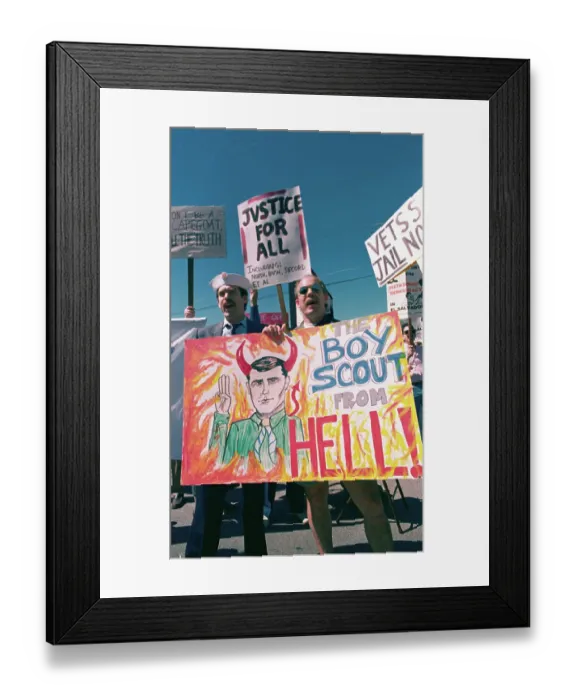 Framed Print : Horn and Mather Protesting Framed Print : Horn and Mather Protesting