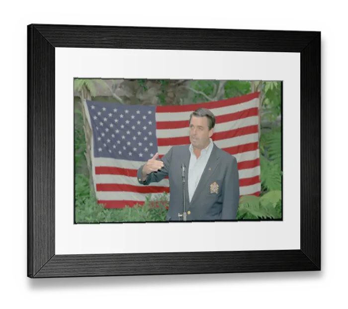 Framed Print : Dennis Conner at Press Conference Framed Print : Dennis Conner at Press Conference
