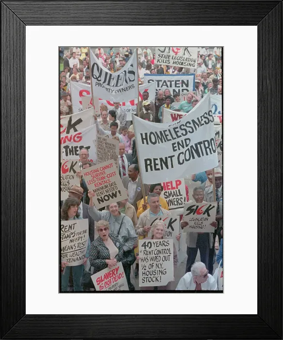 Framed Print : Apartment Owners Gathering for Protest