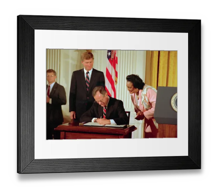 Framed Print : President Bush Signing Bill Framed Print : President Bush Signing Bill