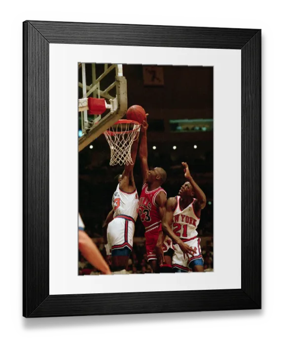 Framed Print : Patrick Ewing Blocking Michael Jordan Framed Print : Patrick Ewing Blocking Michael Jordan
