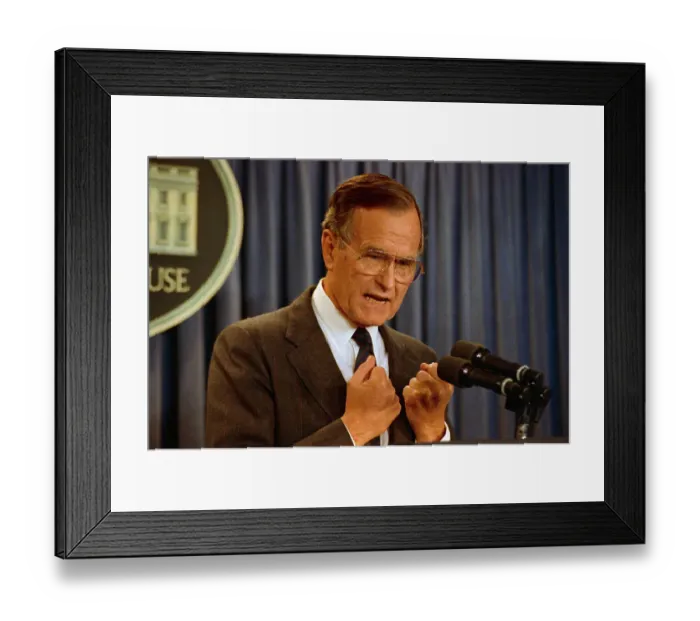 Framed Print : President Bush Talking About Panama Plans Framed Print : President Bush Talking About Panama Plans