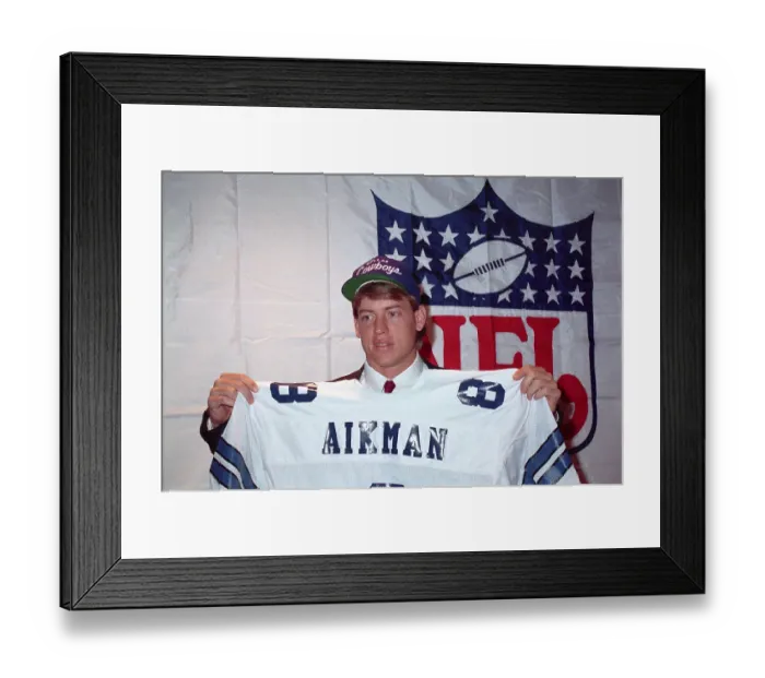 Framed Print : Troy Aikman Holding Jersey Framed Print : Troy Aikman Holding Jersey