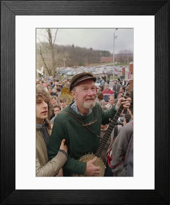 Framed Print : Pete Seeger Leads Procession Framed Print : Pete Seeger Leads Procession