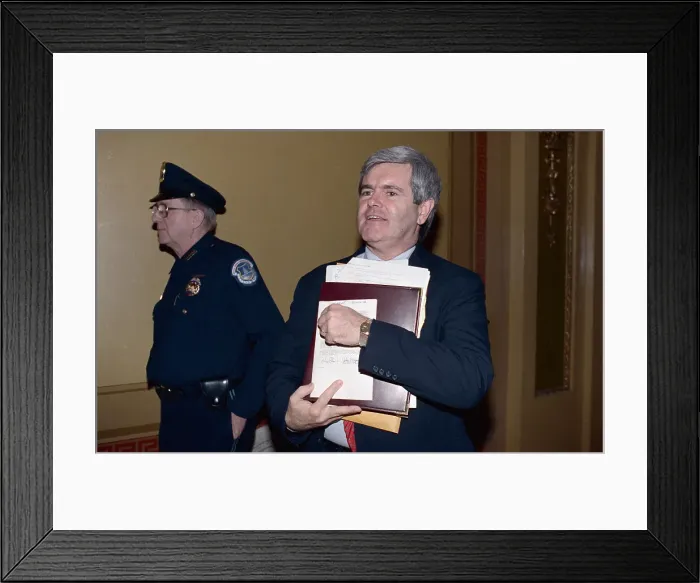 Framed Print : Newt Gingrich Holding Ethics Committee Report Framed Print : Newt Gingrich Holding Ethics Committee Report