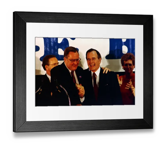 Framed Print : George Bush with James Brady Framed Print : George Bush with James Brady