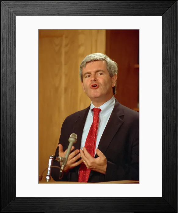Framed Print : Newt Gingrich Addressing Reporters Framed Print : Newt Gingrich Addressing Reporters