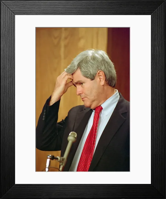 Framed Print : Newt Gingrich Scratching His Head Framed Print : Newt Gingrich Scratching His Head