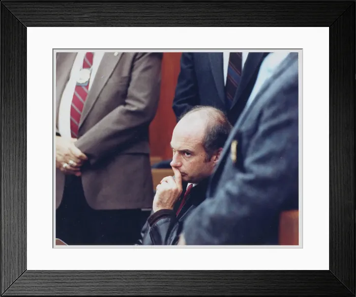 Framed Print : Captain Joseph Hazelwood in Unpleasantly Pensive Mood at Trial Framed Print : Captain Joseph Hazelwood in Unpleasantly Pensive Mood at Trial