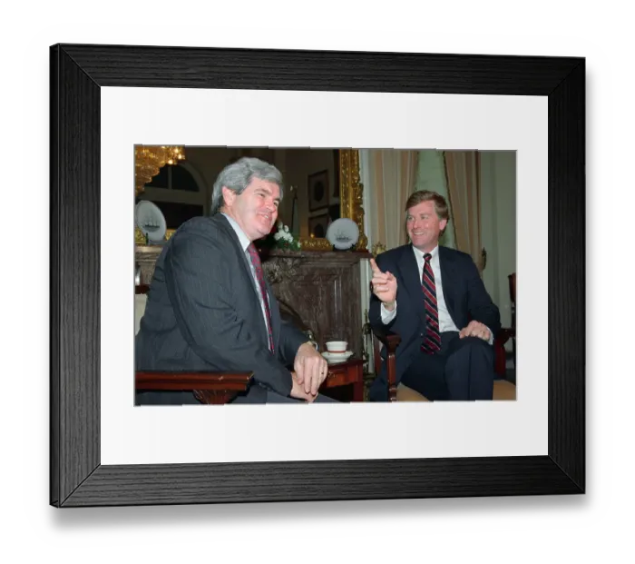 Framed Print : Dan Quayle and Newt Gingrich Conversing