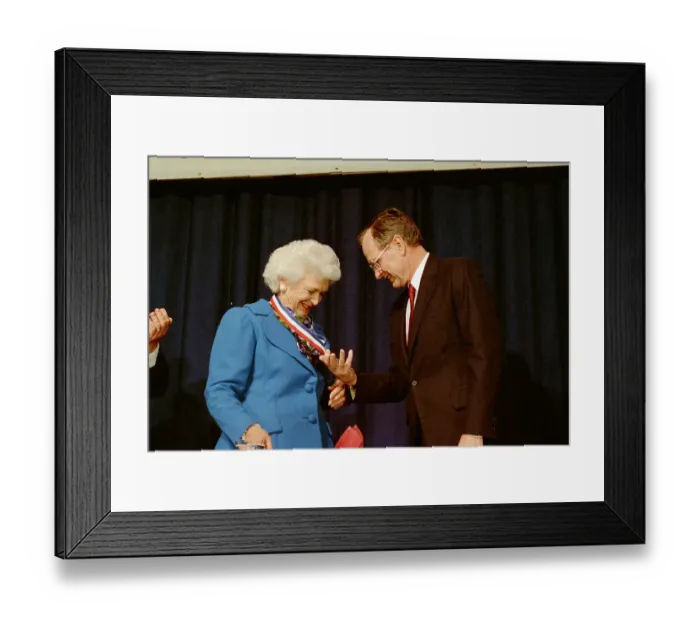 Framed Print : President and Barbara Bush with Truman Award Framed Print : President and Barbara Bush with Truman Award