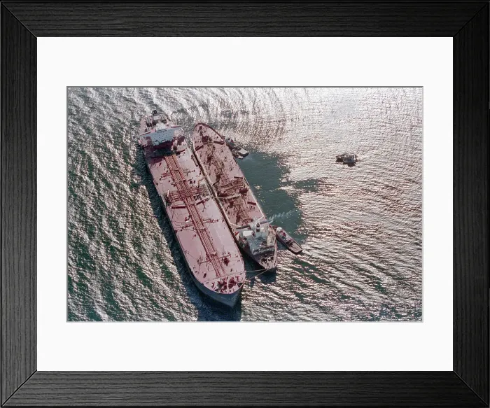 Framed Print : Tanker Pumping Oil From Exxon Valdez Framed Print : Tanker Pumping Oil From Exxon Valdez