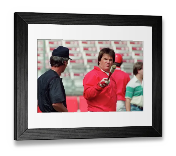 Framed Print : Pete Rose Pointing Bat At Camera Framed Print : Pete Rose Pointing Bat At Camera