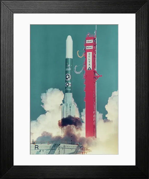 Framed Print : American Rocket Blasting into Space Framed Print : American Rocket Blasting into Space