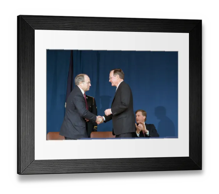 Framed Print : Dick Cheney and George Bush Shaking Hands Framed Print : Dick Cheney and George Bush Shaking Hands