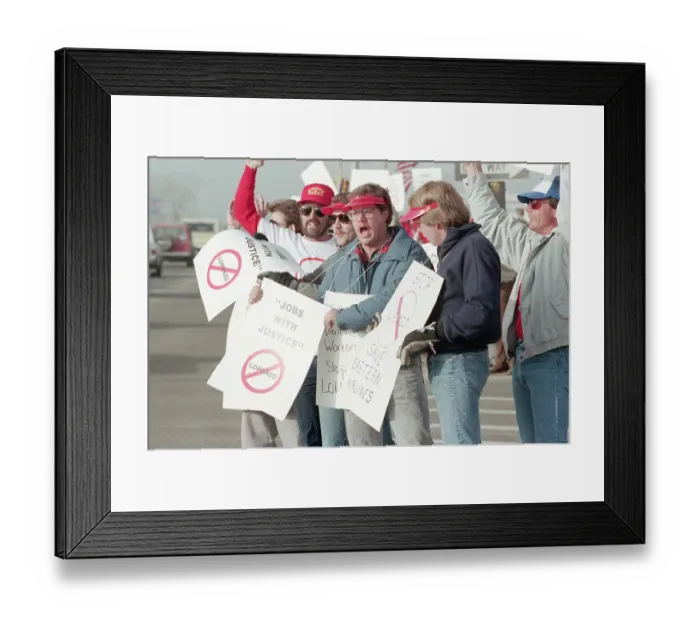 Framed Print : Picketers Striking Eastern Airlines Framed Print : Picketers Striking Eastern Airlines