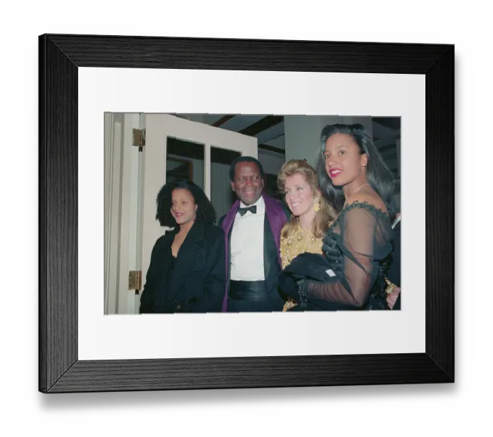 Framed Print : Sidney Poitier with Wife and Daughters Framed Print : Sidney Poitier with Wife and Daughters