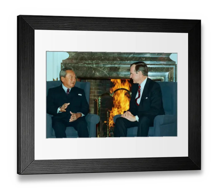 Framed Print : President George Bush Conversing with Thailand's Prime Minister Framed Print : President George Bush Conversing with Thailand's Prime Minister