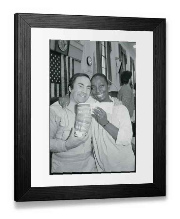 Framed Print : Oscar Cordoba Posing with Wife and Shaker Framed Print : Oscar Cordoba Posing with Wife and Shaker
