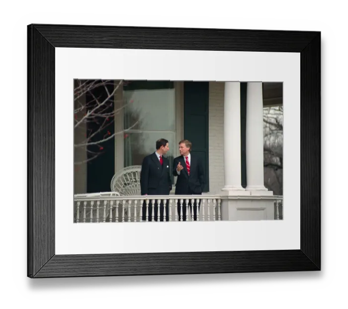 Framed Print : Prince Charles and Vice President Dan Quayle Conversing Outdoors Framed Print : Prince Charles and Vice President Dan Quayle Conversing Outdoors