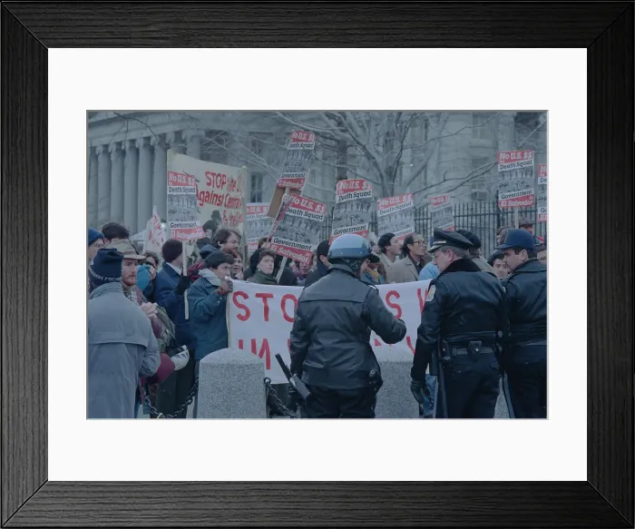 Framed Print : Crowd Protesing U.S. El Salvador Policy Framed Print : Crowd Protesing U.S. El Salvador Policy