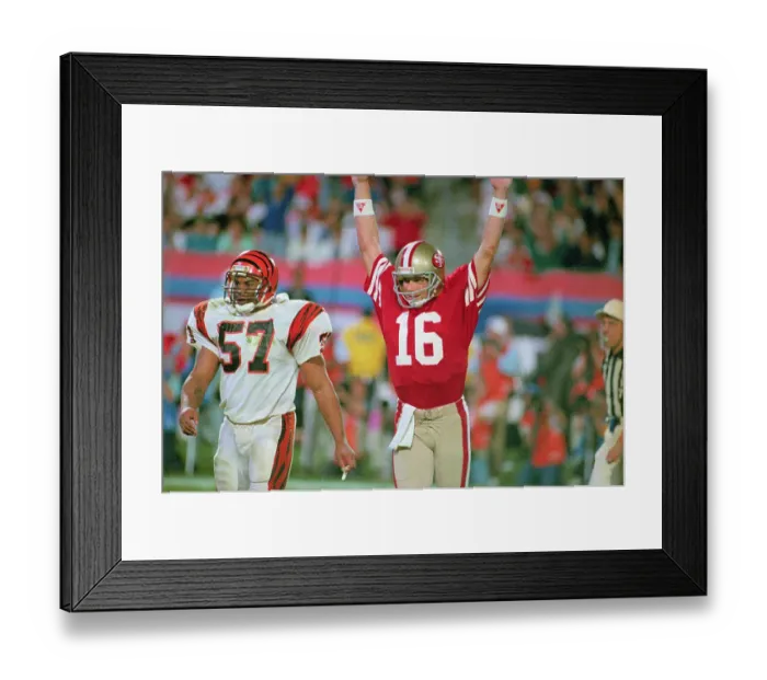 Framed Print : Joe Montana Celebrating Touchdown Framed Print : Joe Montana Celebrating Touchdown