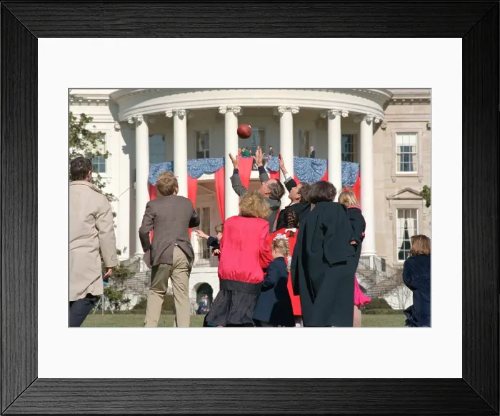 Framed Print : George Bush Catching Football Framed Print : George Bush Catching Football