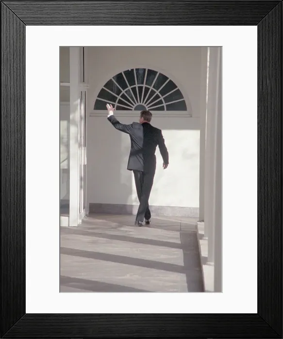 Framed Print : President Reagan Waving Framed Print : President Reagan Waving