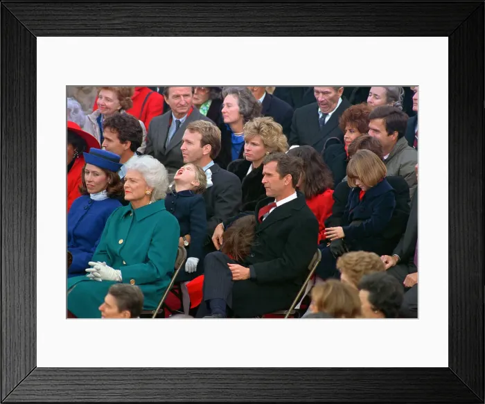 Framed Print : Barbara Bush and Family Listening to Inaugural Address Framed Print : Barbara Bush and Family Listening to Inaugural Address