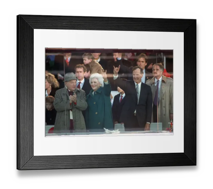 Framed Print : George and Barbara Bush Waving with Bob Hope Framed Print : George and Barbara Bush Waving with Bob Hope