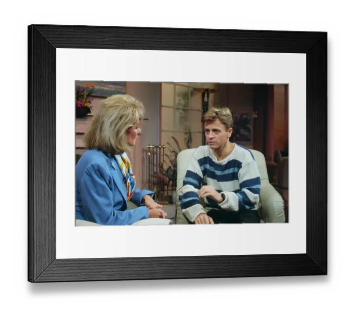 Framed Print : Mikhail Baryshnikov and Barbara Walters Conversing