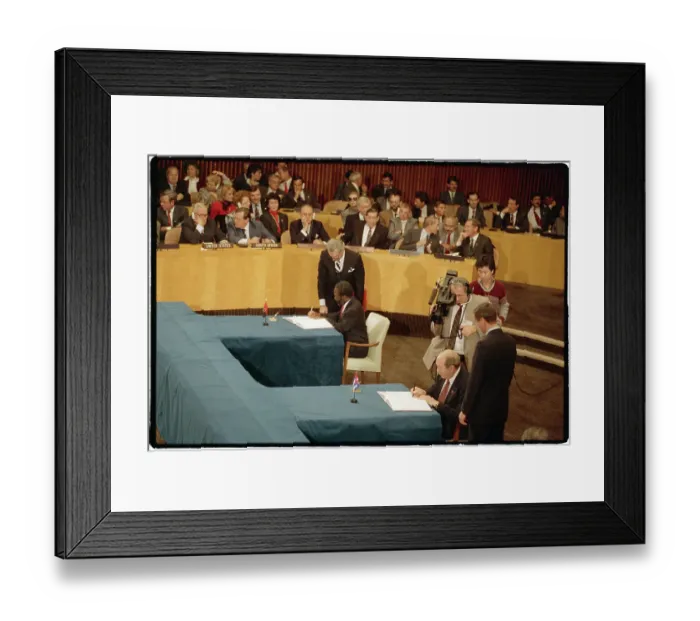 Framed Print : Angolan and Cuban Foreign Ministers