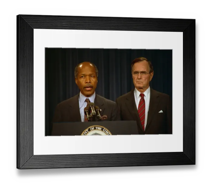 Framed Print : Louis Sullivan and George Bush at Podium Framed Print : Louis Sullivan and George Bush at Podium