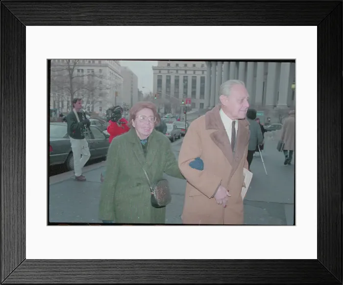 Framed Print : Hortense Gabel and Husband Arriving at Court Framed Print : Hortense Gabel and Husband Arriving at Court