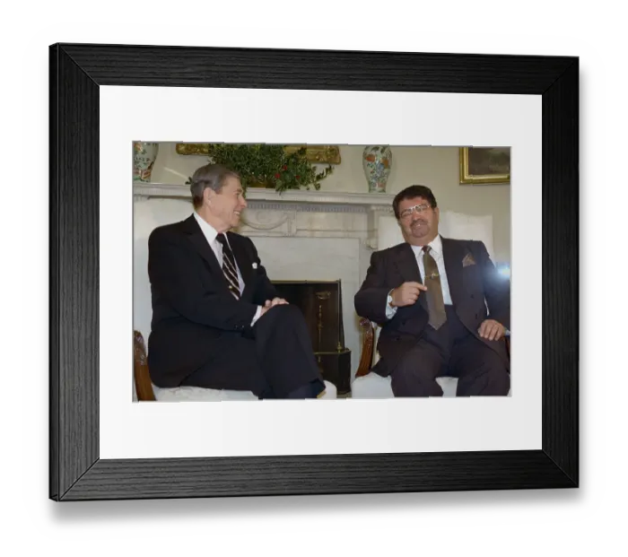 Framed Print : Ronald Reagan and Turgut Ozal Conversing Framed Print : Ronald Reagan and Turgut Ozal Conversing