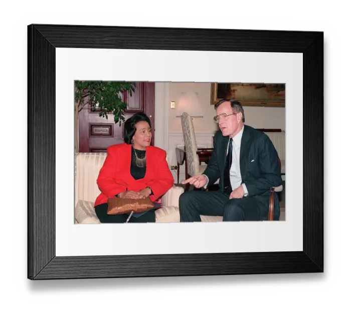 Framed Print : Coretta Scott King and George Bush Framed Print : Coretta Scott King and George Bush