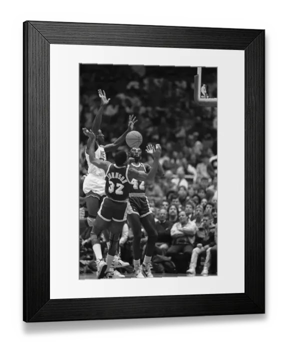 Framed Print : Nets and Lakers Team Players in Action Framed Print : Nets and Lakers Team Players in Action