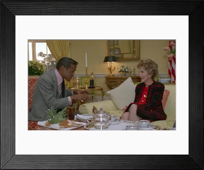 Framed Print : Sammy Davis Jr. and Nancy Reagan Chatting Framed Print : Sammy Davis Jr. and Nancy Reagan Chatting