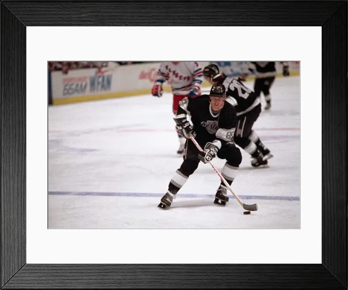 Framed Print : Ice Hockey Player Wayne Gretzky Driving the Puck